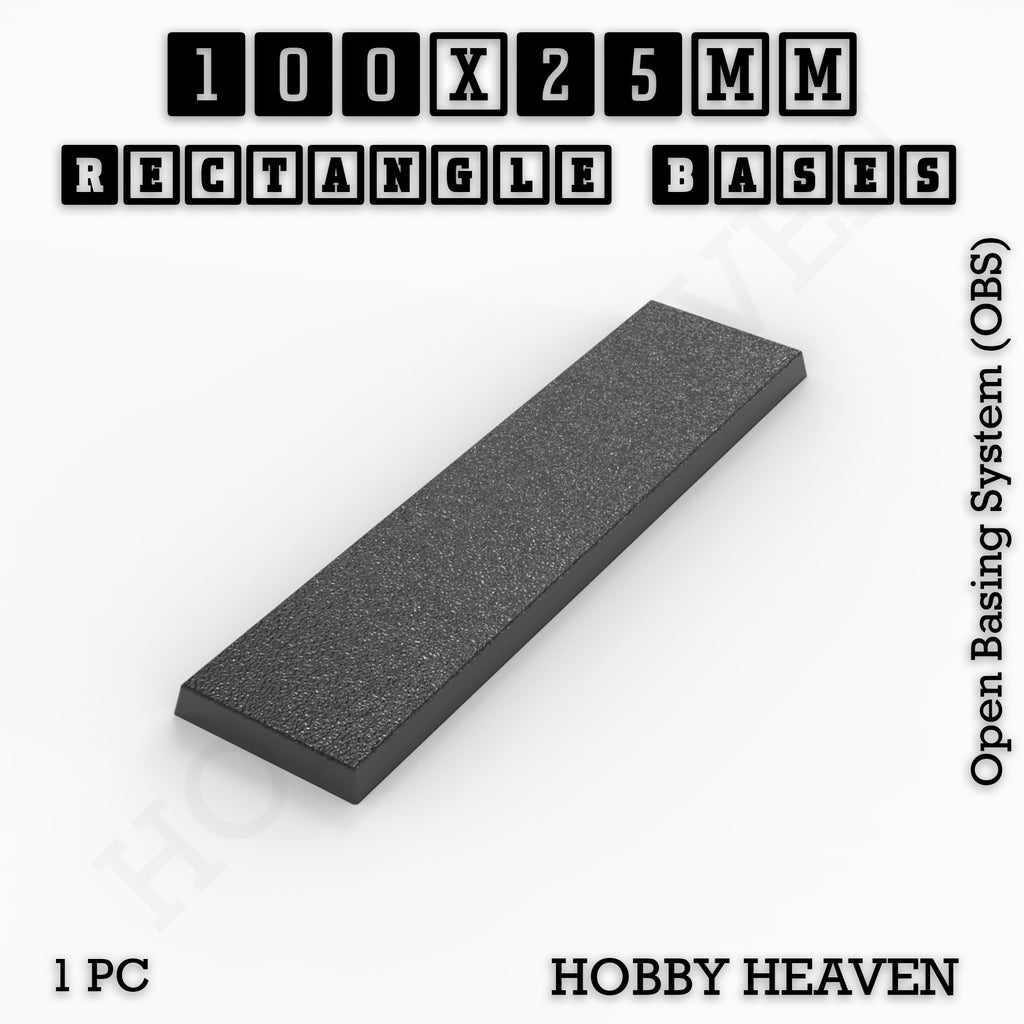 Rectangle Bases Range Sizes - 75x30mm to 125x40mm Medium Sizes 3d Print Full Range Tabletop Games