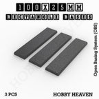 Rectangle Bases Range Sizes - 75x30mm to 125x40mm Medium Sizes 3d Print Full Range Tabletop Games