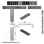 Rectangle Bases Range Sizes - 75x30mm to 125x40mm Medium Sizes 3d Print Full Range Tabletop Games