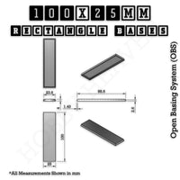 Rectangle Bases Range Sizes - 75x30mm to 125x40mm Medium Sizes 3d Print Full Range Tabletop Games
