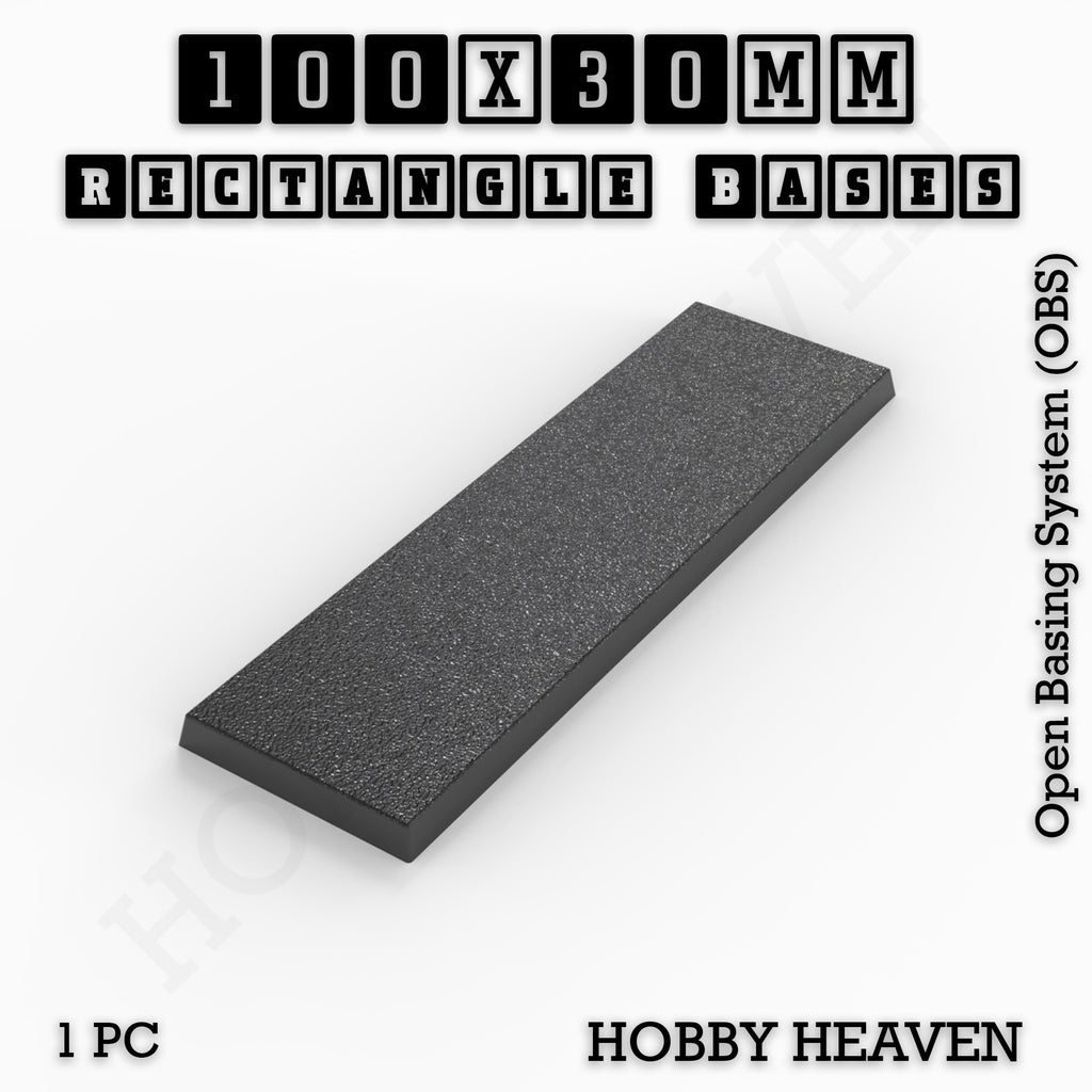 Rectangle Bases Range Sizes - 75x30mm to 125x40mm Medium Sizes 3d Print Full Range Tabletop Games