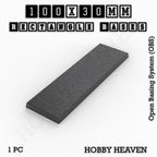Rectangle Bases Range Sizes - 75x30mm to 125x40mm Medium Sizes 3d Print Full Range Tabletop Games