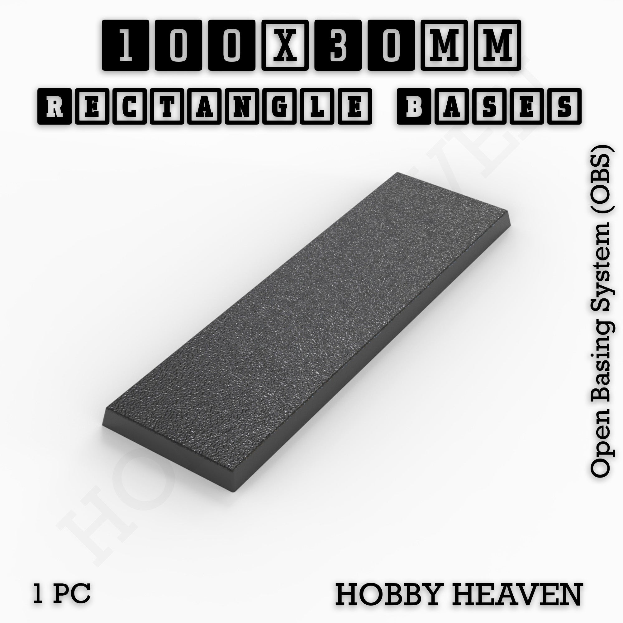 Rectangle Bases Range Sizes - 75x30mm to 125x40mm Medium Sizes 3d Print Full Range Tabletop Games