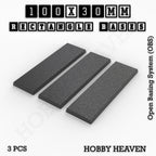 Rectangle Bases Range Sizes - 75x30mm to 125x40mm Medium Sizes 3d Print Full Range Tabletop Games