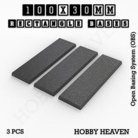 Rectangle Bases Range Sizes - 75x30mm to 125x40mm Medium Sizes 3d Print Full Range Tabletop Games
