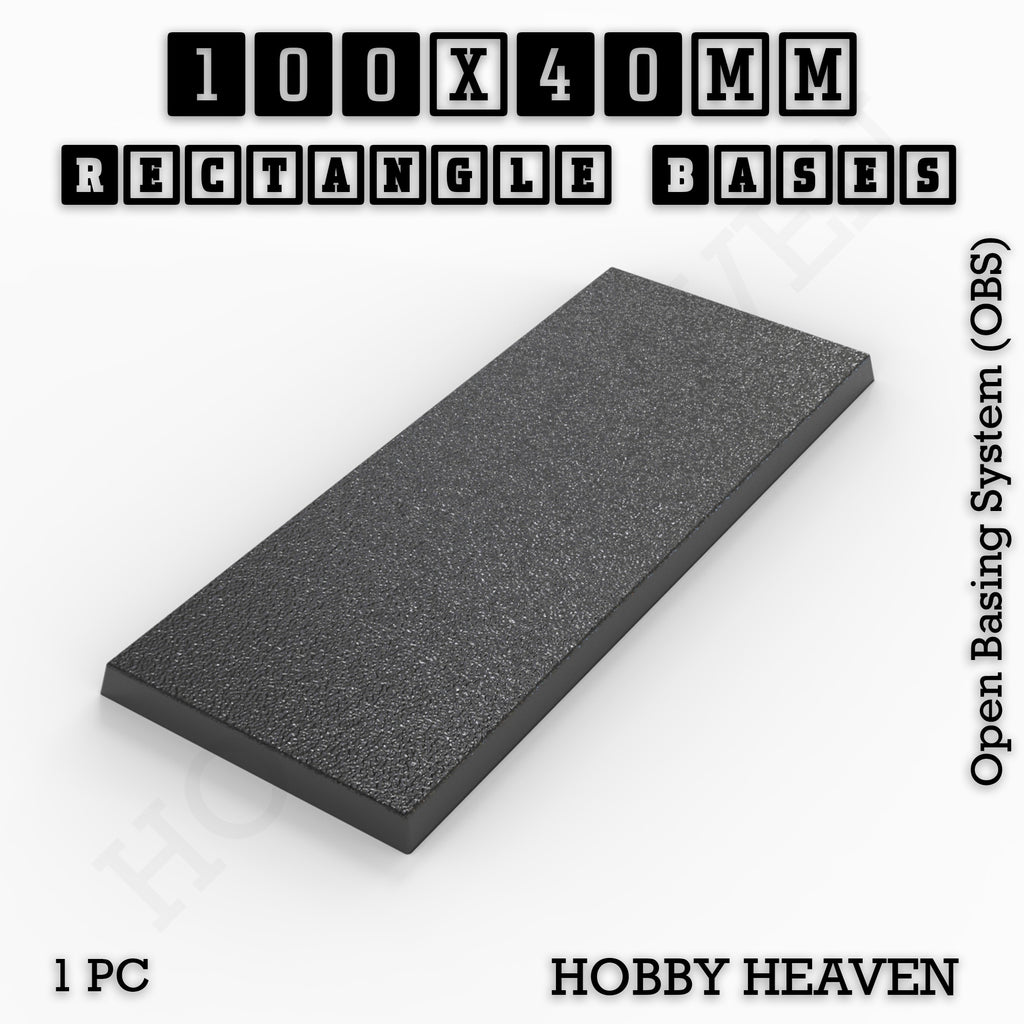 Rectangle Bases Range Sizes - 75x30mm to 125x40mm Medium Sizes 3d Print Full Range Tabletop Games