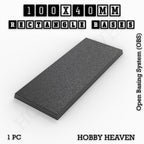 Rectangle Bases Range Sizes - 75x30mm to 125x40mm Medium Sizes 3d Print Full Range Tabletop Games