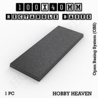 Rectangle Bases Range Sizes - 75x30mm to 125x40mm Medium Sizes 3d Print Full Range Tabletop Games
