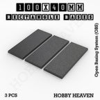 Rectangle Bases Range Sizes - 75x30mm to 125x40mm Medium Sizes 3d Print Full Range Tabletop Games