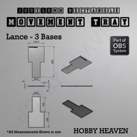 Rectangle Movement Trays | Cavalry & Monsters | 50×25-100×60mm | OBS System