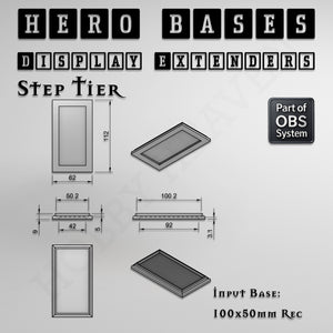 Hero Bases Display Extenders | Squares and Rectangles | Convert Gaming Bases to Display Bases & Plinths