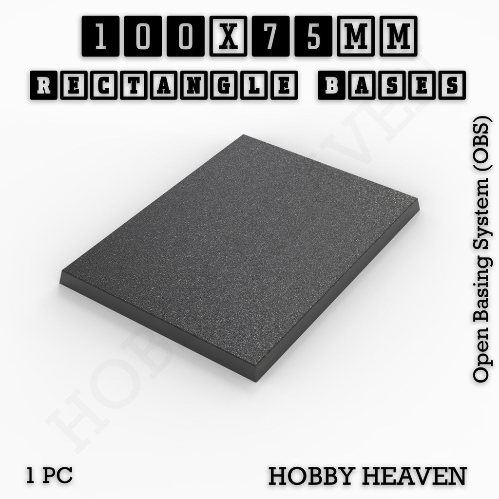 Rectangle Bases Range Sizes - 75x30mm to 125x40mm Medium Sizes 3d Print Full Range Tabletop Games