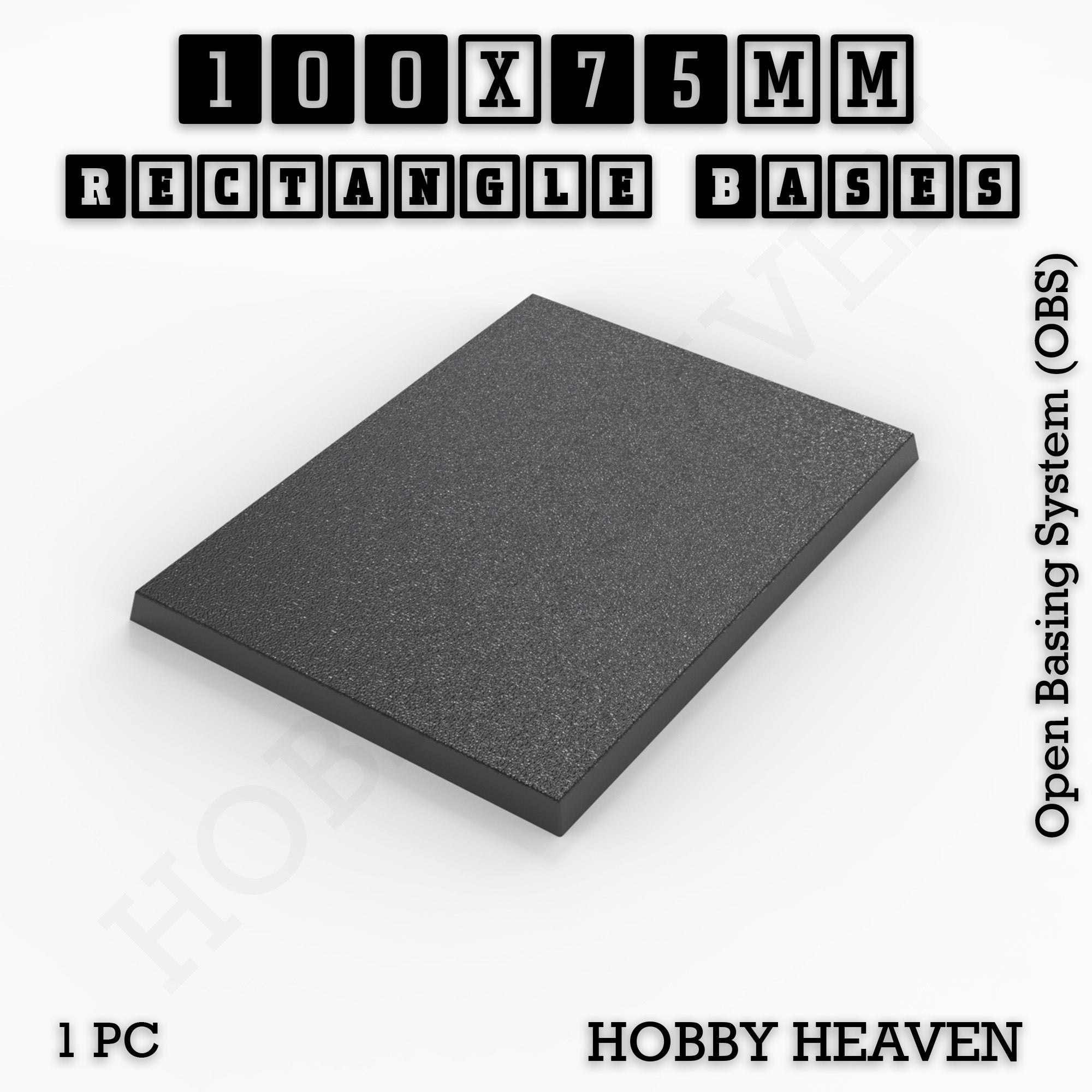 Rectangle Bases Range Sizes - 75x30mm to 125x40mm Medium Sizes 3d Print Full Range Tabletop Games