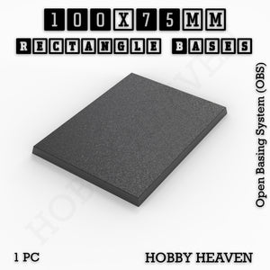 Rectangle Bases Range Sizes - 75x30mm to 125x40mm Medium Sizes 3d Print Full Range Tabletop Games
