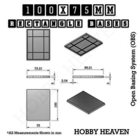 Rectangle Bases Range Sizes - 75x30mm to 125x40mm Medium Sizes 3d Print Full Range Tabletop Games
