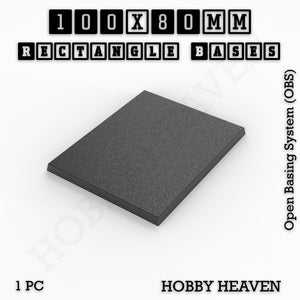 Rectangle Bases Range Sizes - 75x30mm to 125x40mm Medium Sizes 3d Print Full Range Tabletop Games