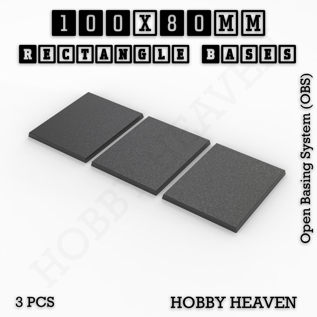 Rectangle Bases Range Sizes - 75x30mm to 125x40mm Medium Sizes 3d Print Full Range Tabletop Games