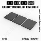 Rectangle Bases Range Sizes - 75x30mm to 125x40mm Medium Sizes 3d Print Full Range Tabletop Games