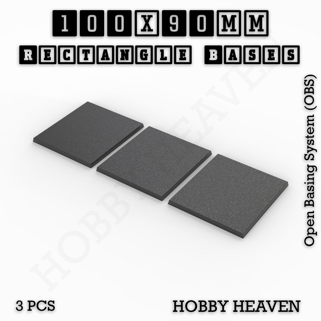 Rectangle Bases Range Sizes - 75x30mm to 125x40mm Medium Sizes 3d Print Full Range Tabletop Games
