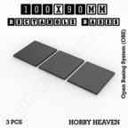 Rectangle Bases Range Sizes - 75x30mm to 125x40mm Medium Sizes 3d Print Full Range Tabletop Games