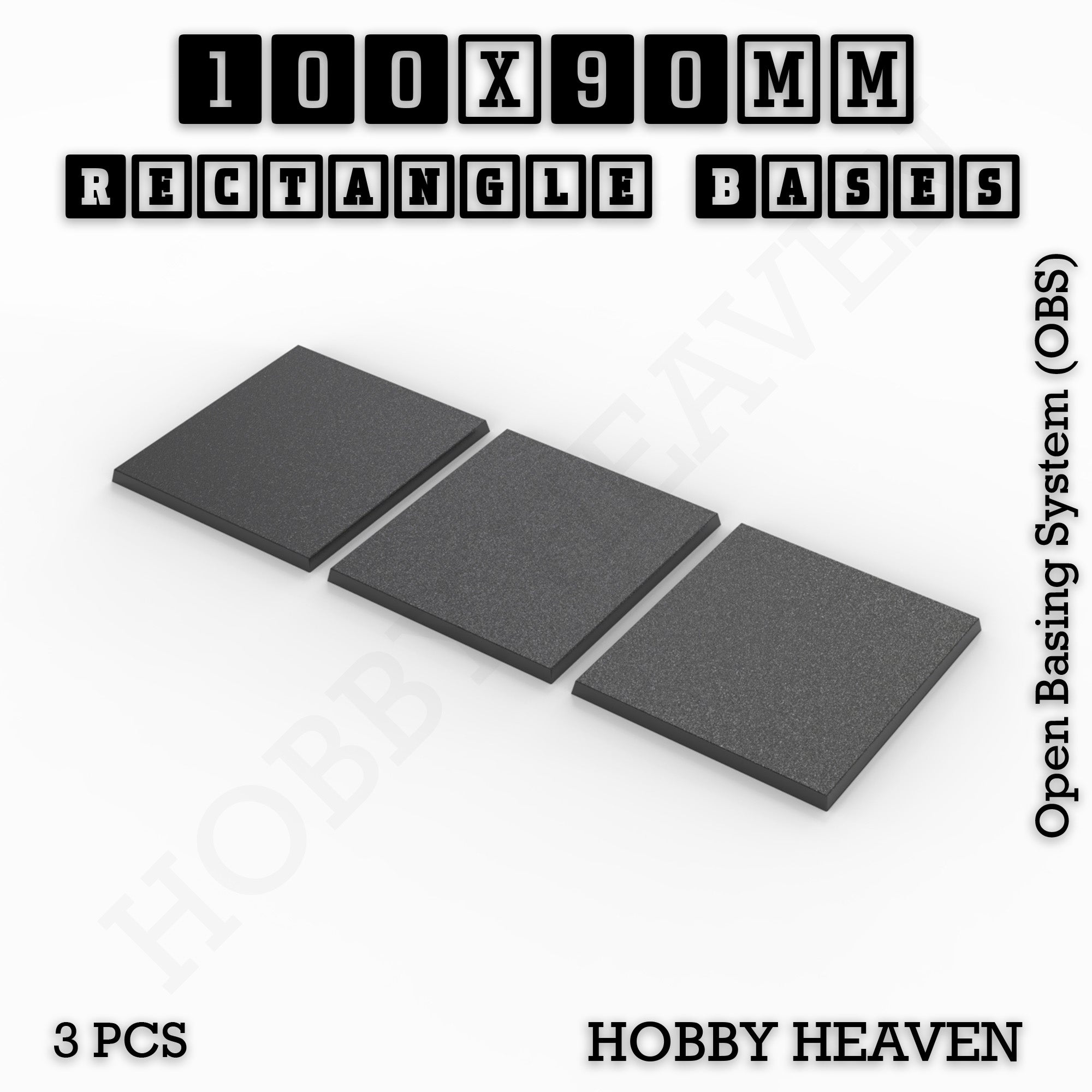 Rectangle Bases Range Sizes - 75x30mm to 125x40mm Medium Sizes 3d Print Full Range Tabletop Games