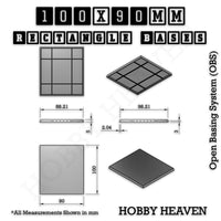 Rectangle Bases Range Sizes - 75x30mm to 125x40mm Medium Sizes 3d Print Full Range Tabletop Games
