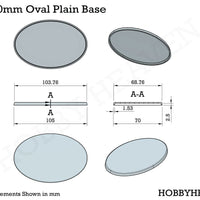 105x70mm Oval Plain Plastic Base - Hobby HeavenBAS/OVA/10570/1BAS/OVA/10570/1