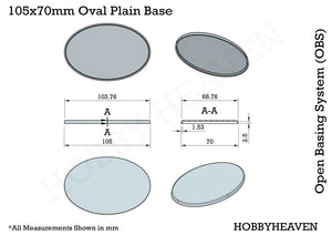 105x70mm Oval Plain Plastic Base - Hobby HeavenBAS/OVA/10570/1BAS/OVA/10570/1