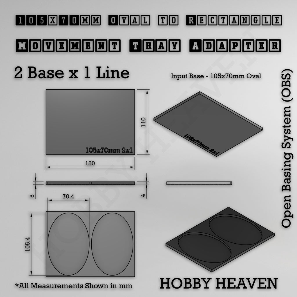 Oval to Rectangle Movement Tray Adapters