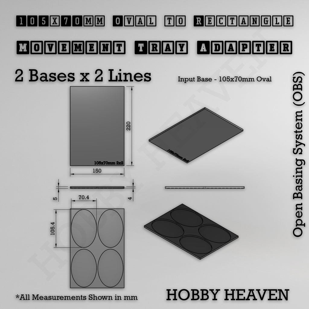 Oval to Rectangle Movement Tray Adapters