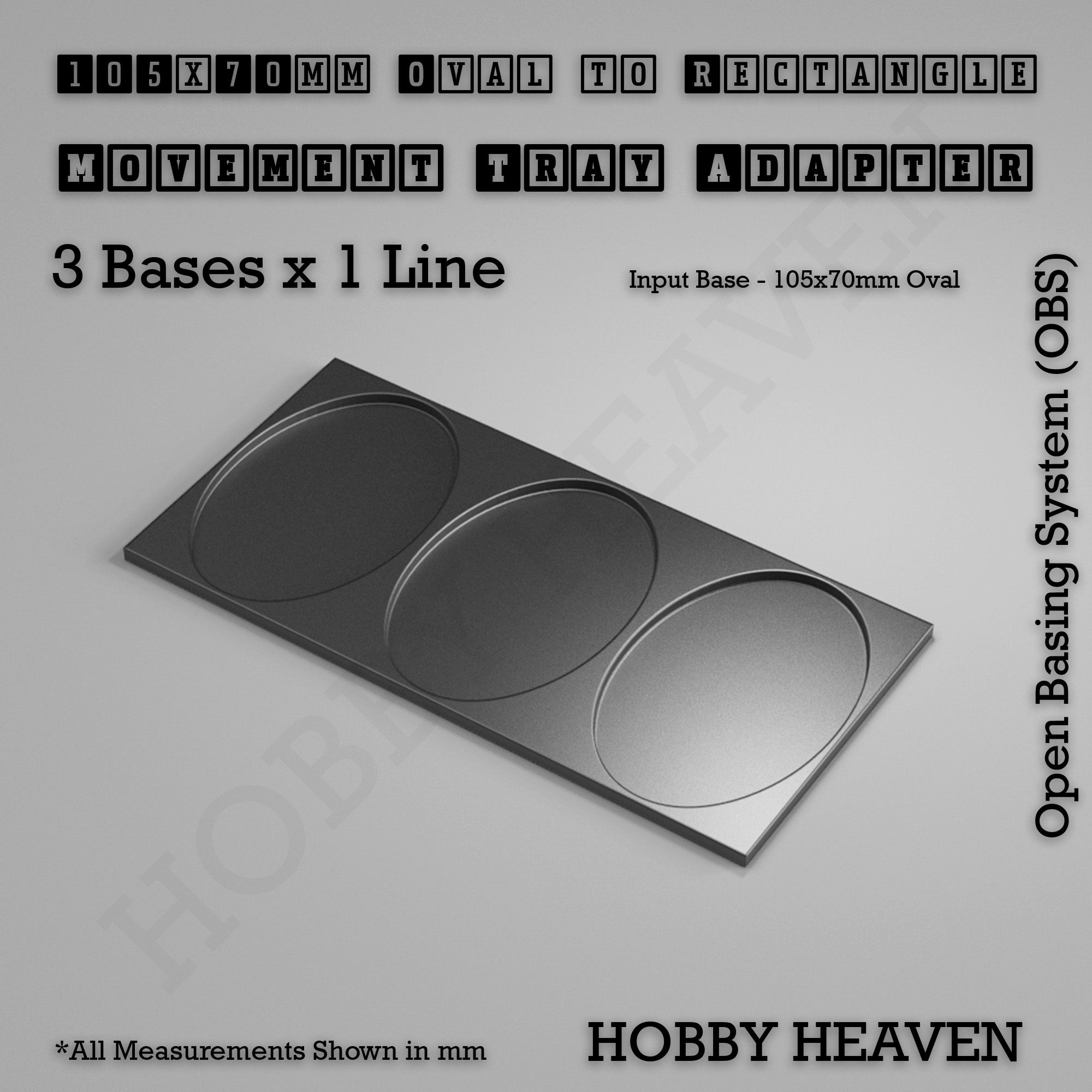 Oval to Rectangle Movement Tray Adapters
