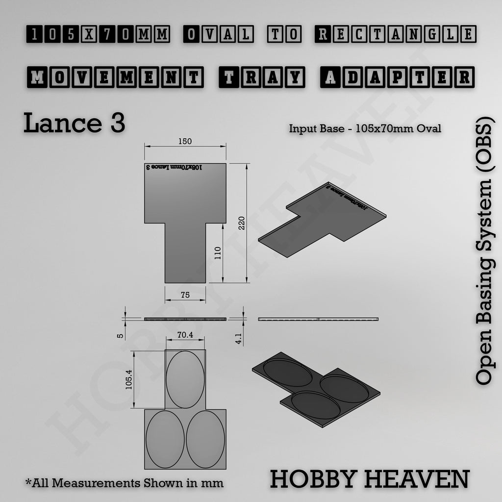 Oval to Rectangle Movement Tray Adapters