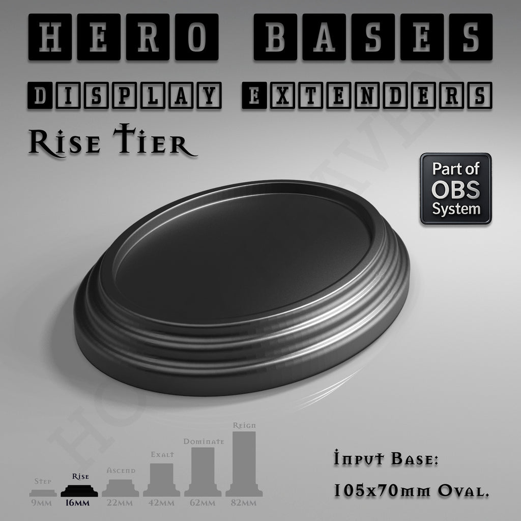 Hero Bases Display Extenders | Round and Ovals | Convert Gaming Bases to Display Bases & Plinths