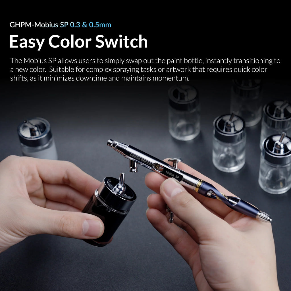 Gaahleri GHPM-Mobius SP Siphon Airbrush 0.3mm + 0.5mm
