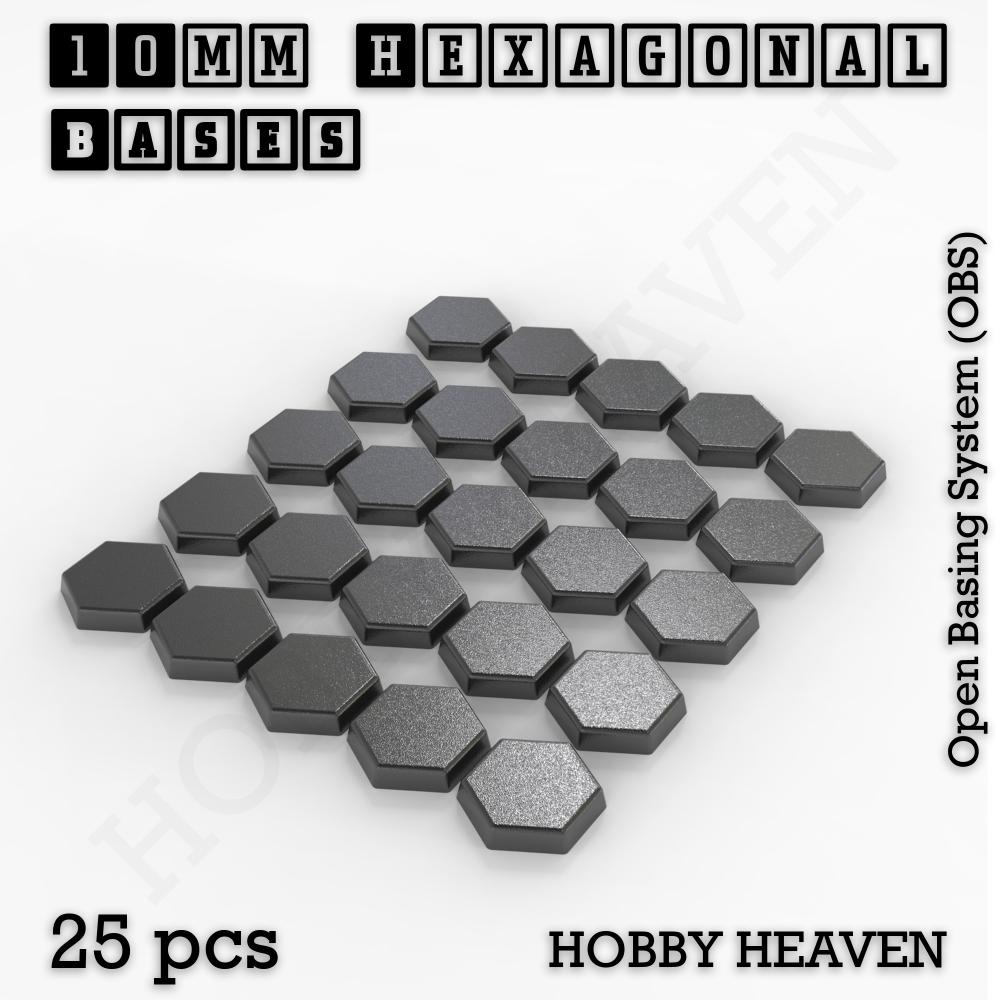Hexagonal Bases 10mm to 200mm 3d Print Full Range Tabletop Games
