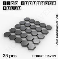 Hexagonal Bases 10mm to 200mm 3d Print Full Range Tabletop Games
