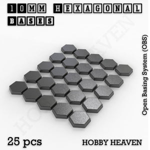 Hexagonal Bases 10mm to 200mm 3d Print Full Range Tabletop Games