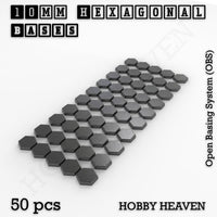 Hexagonal Bases 10mm to 200mm 3d Print Full Range Tabletop Games
