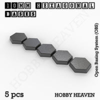 Hexagonal Bases 10mm to 200mm 3d Print Full Range Tabletop Games
