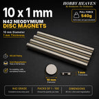 10mm x 1mm N42 Neodymium Disc Magnets
