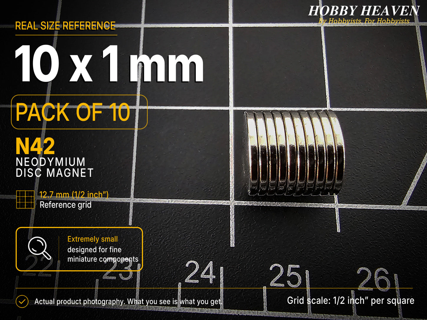 10mm x 1mm N42 Neodymium Disc Magnets