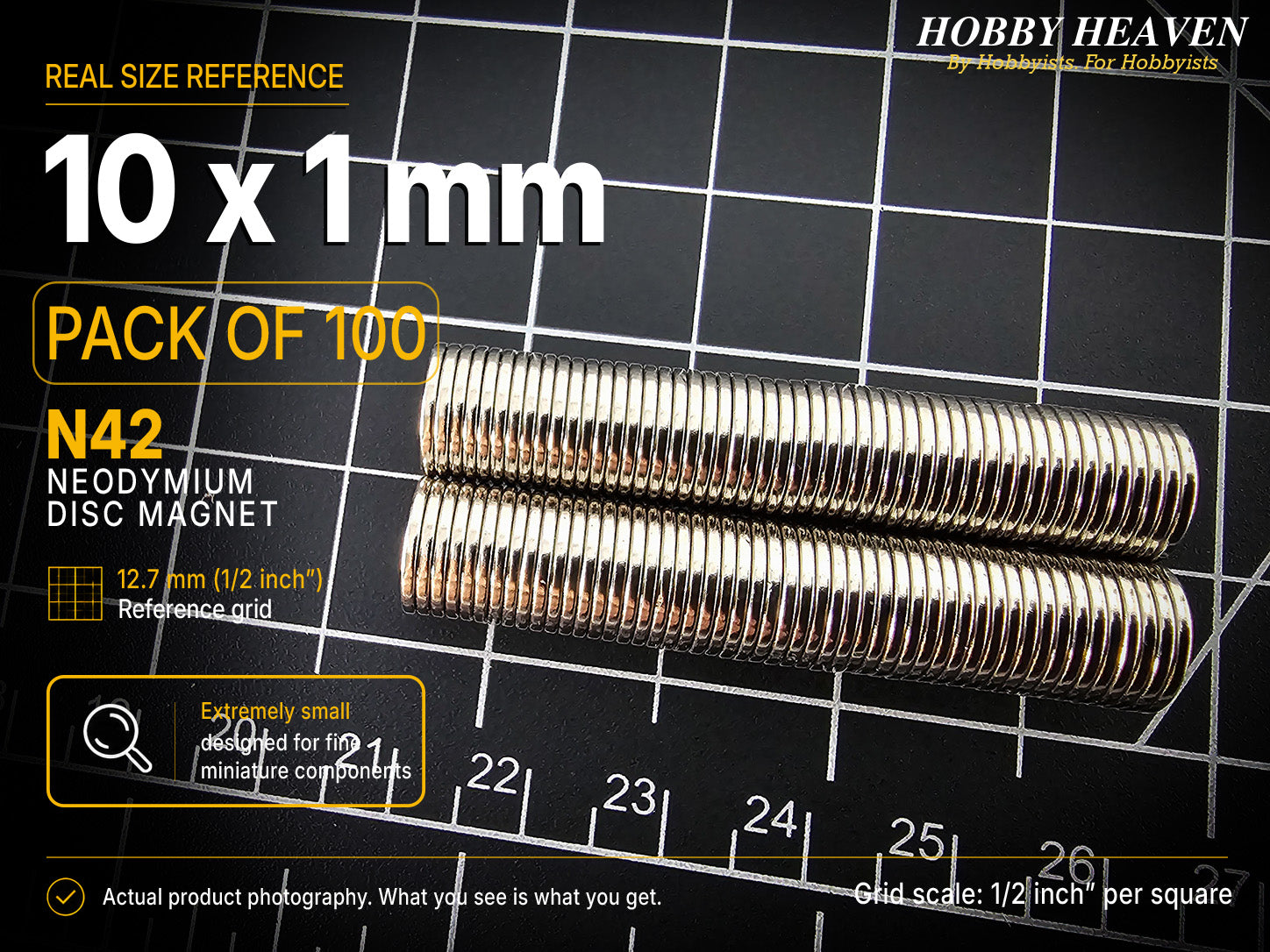 10mm x 1mm N42 Neodymium Disc Magnets