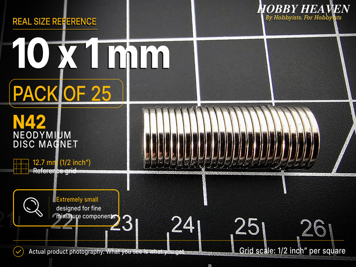 10mm x 1mm N42 Neodymium Disc Magnets
