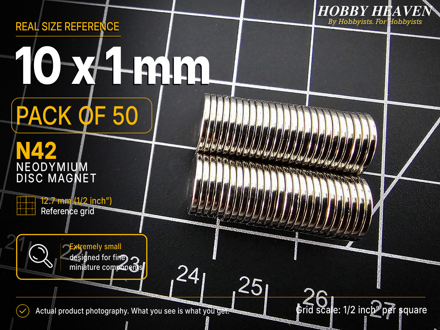 10mm x 1mm N42 Neodymium Disc Magnets