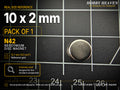 10mm x 2mm N42 Neodymium Disc Magnets
