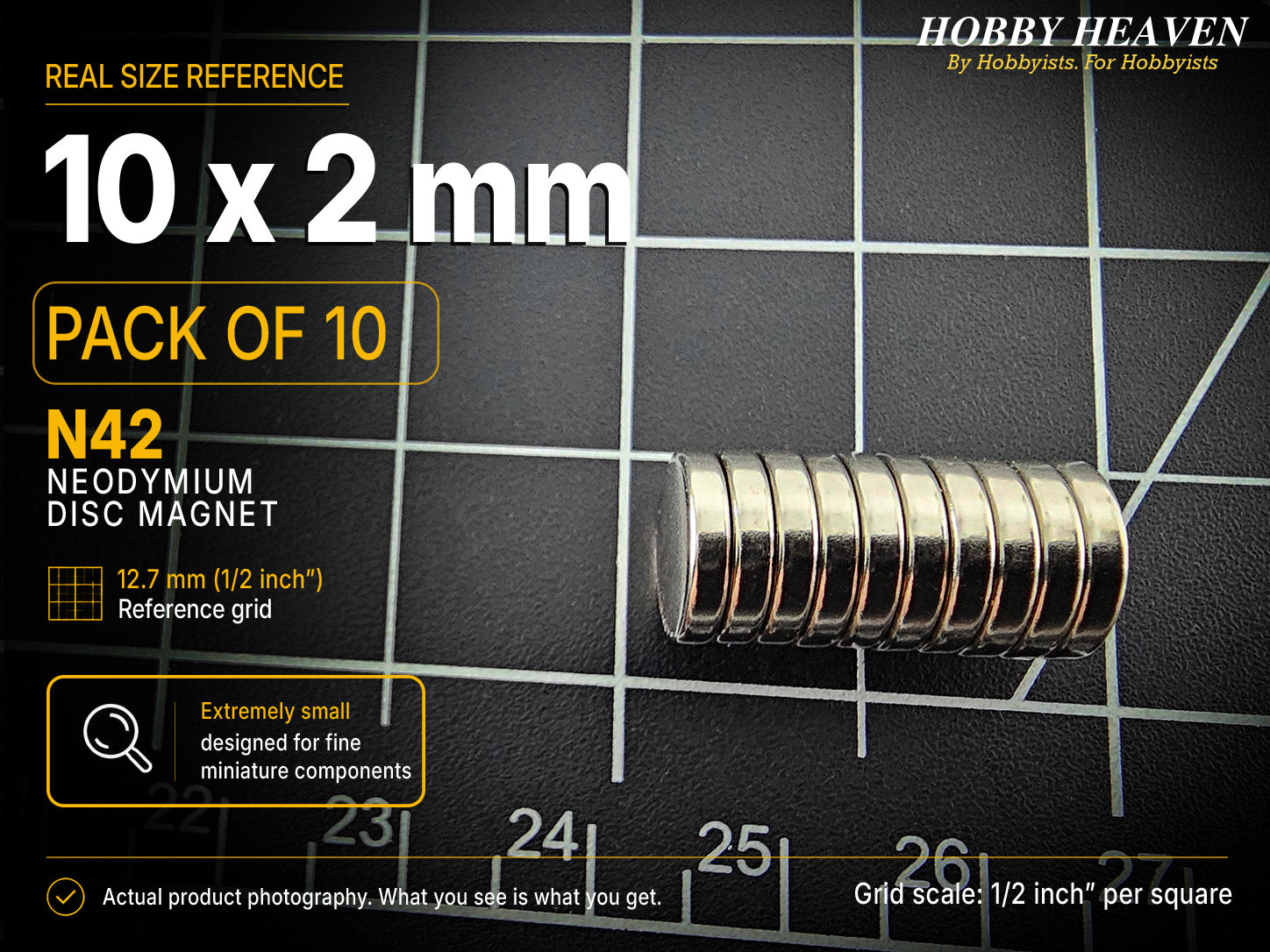 10mm x 2mm N42 Neodymium Disc Magnets