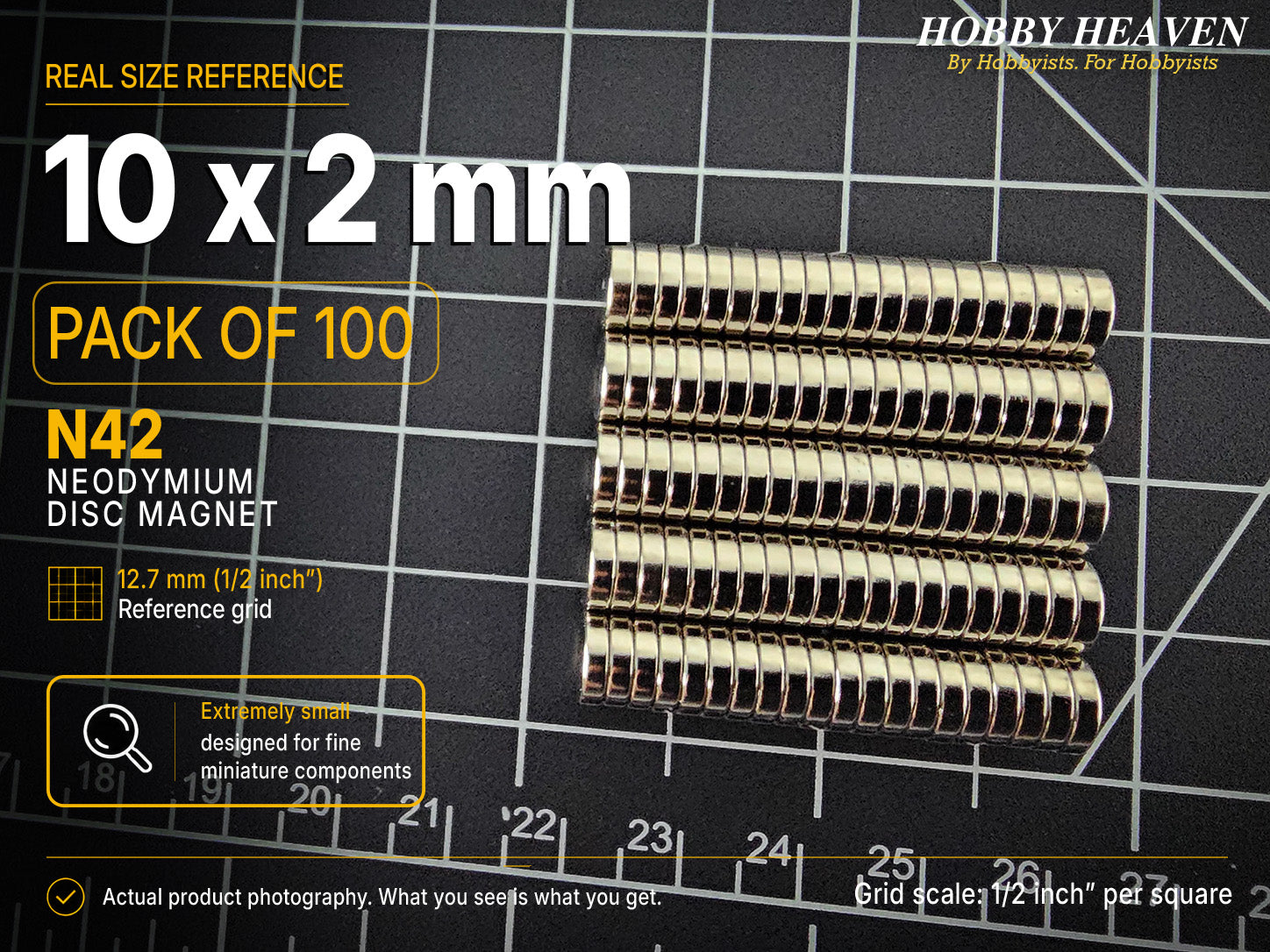 10mm x 2mm N42 Neodymium Disc Magnets