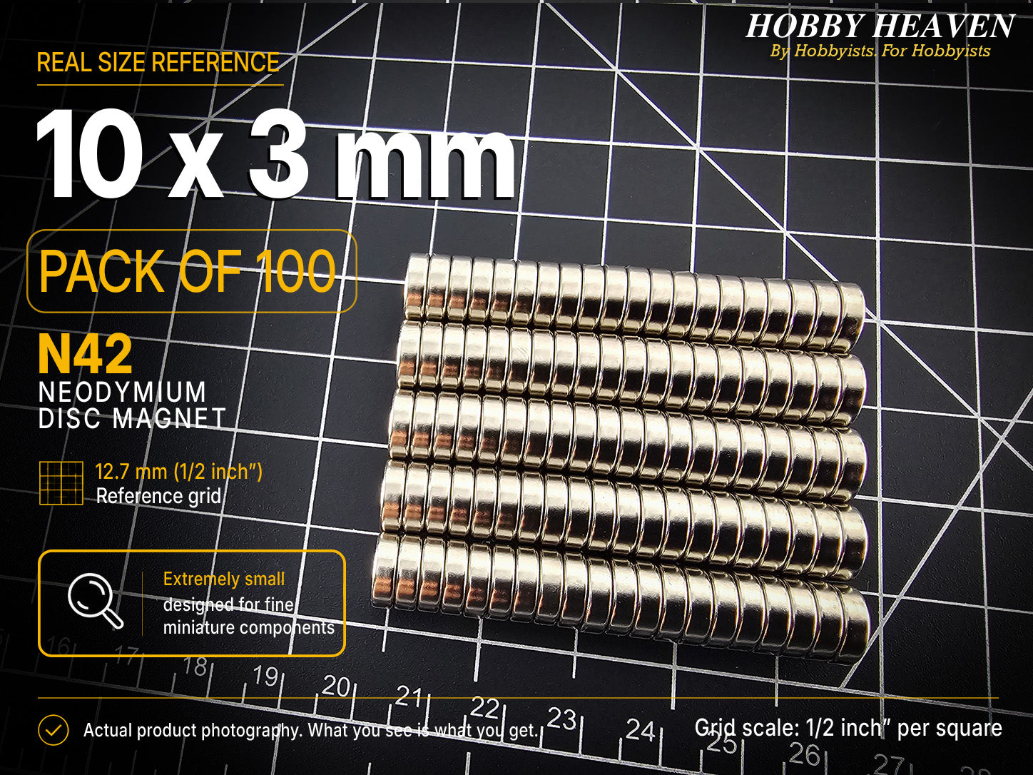 10mm x 3mm N42 Neodymium Disc Magnets