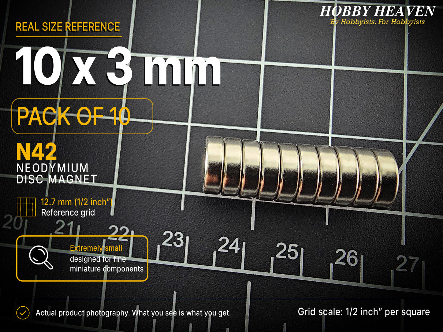 10mm x 3mm N42 Neodymium Disc Magnets