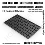 CGI render of the 20 to 25 mm square adapter, 10 × 6 formation, with 60 seats for 20 mm square bases.